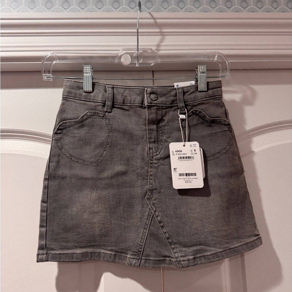 Stylish Gray Denim Skirt
